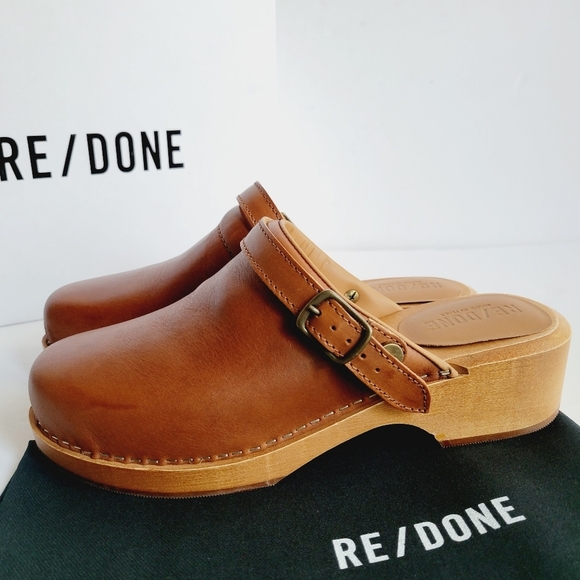 Re/Done 70s style leather clogs - Picture 3 of 8